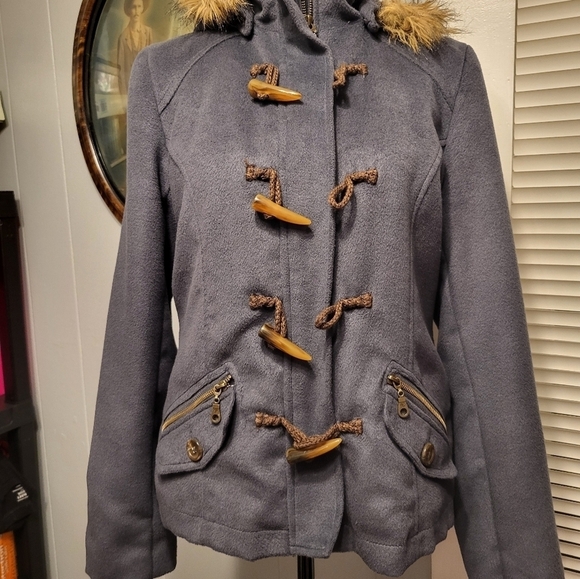 Delia's Hooded Med Parka grey Ihinsulate - Picture 6 of 13